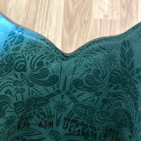 CORRAL VINTAGE Brown/Turquoise Laser Tool Leather C1620 - Picture 15 of 16